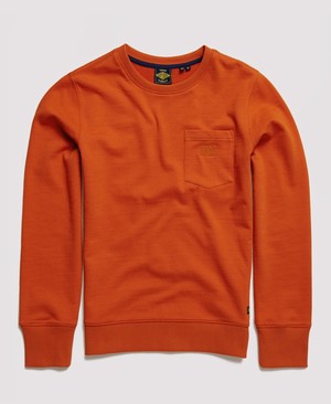 Superdry Denim Goods Co Loopback Crew Férfi Pulóver Narancssárga | KPMAW4180